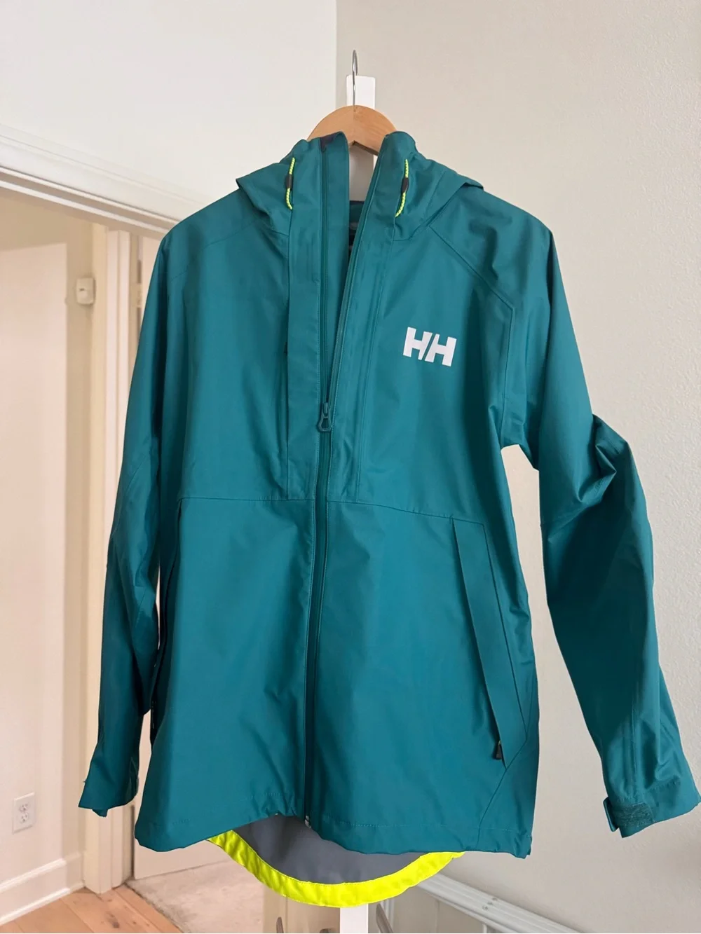 Helly Hansen Teal Men Waterproof Hooded Shell Jacket Size L